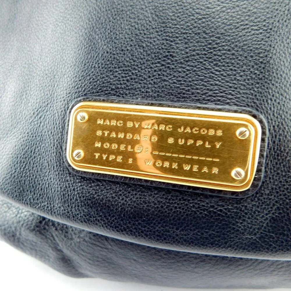 MARC JACOBS Black Leather Cross Body Messenger Bag Shoulder Bag Tote